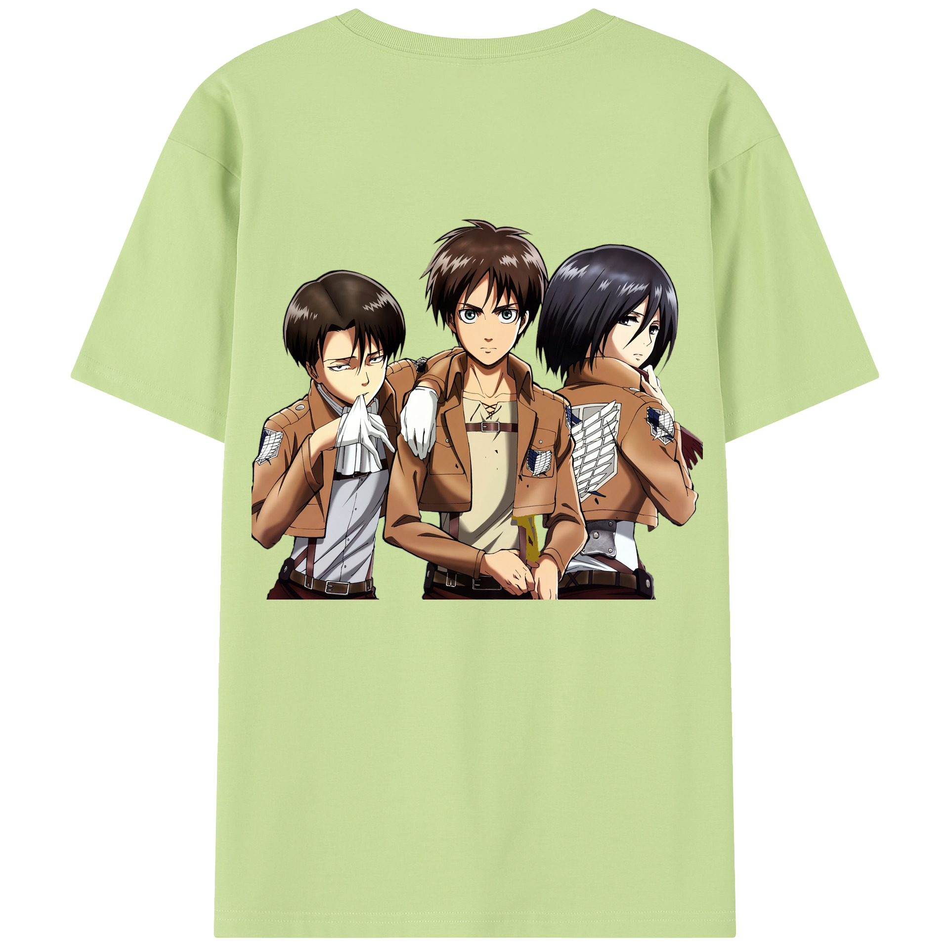 （画像用） 進撃の巨人 エレン･イェーガー Attack on Titan Eren Jäger 綿100％半袖Tシャツ（背面プリント）
